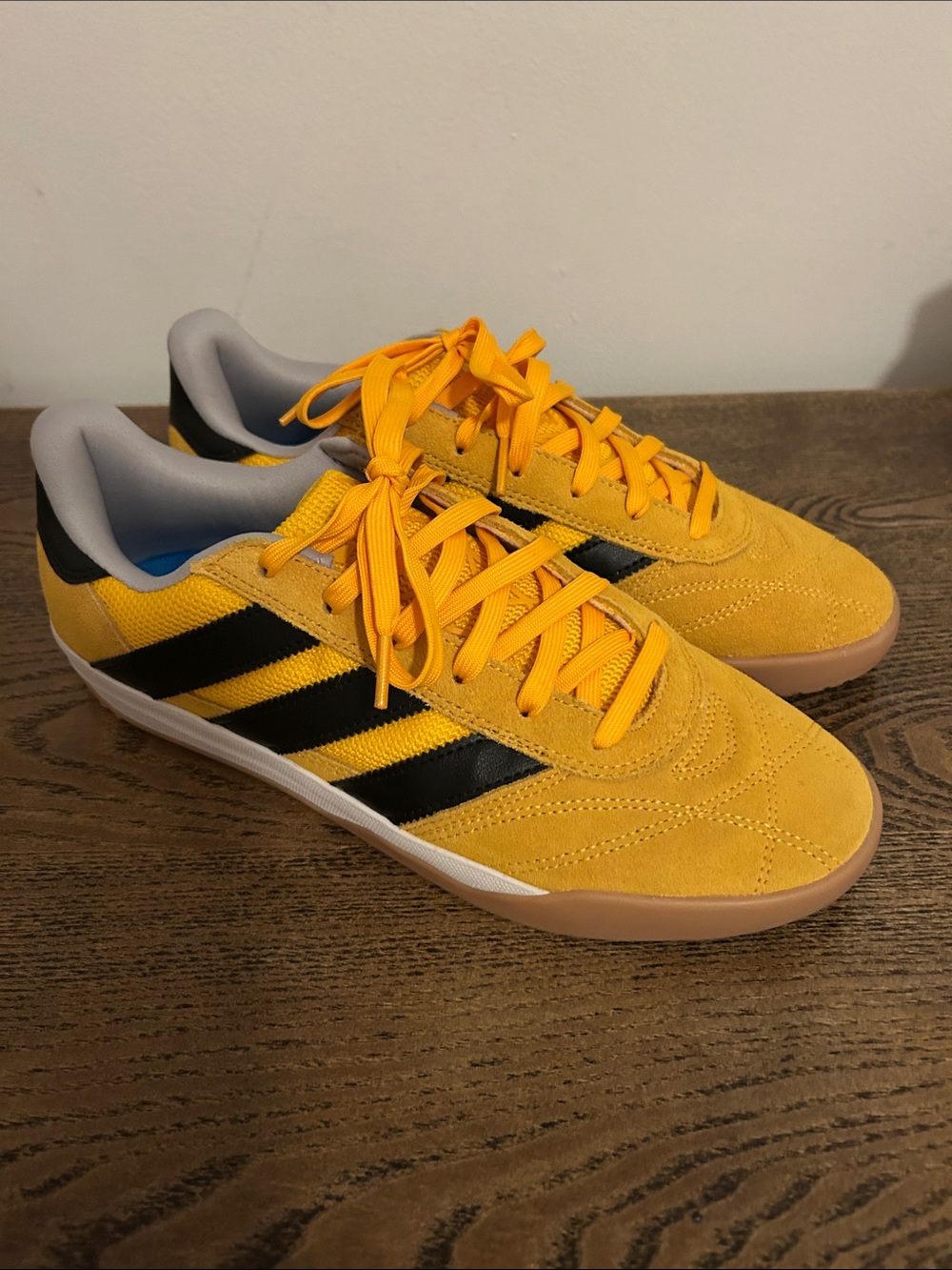 adidas Yellow and Black Suede Low-Top Sneakers
